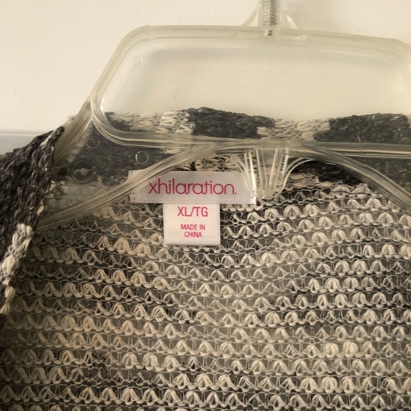 Grey patterned open cardigan sweater - Picture 4 of 6